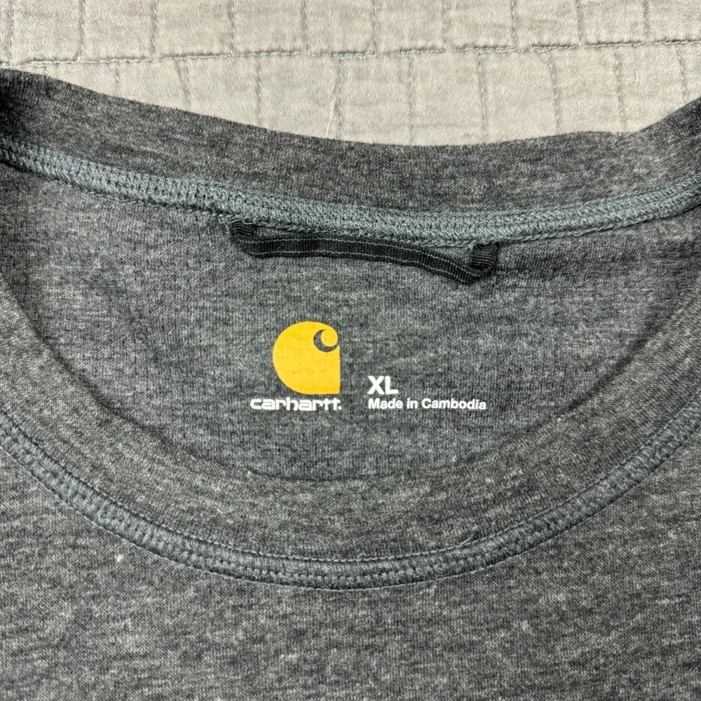 Carhartt Force Shirt‎ Men XL Gray Wool Blend Base Layer Workwear Long Sleeve